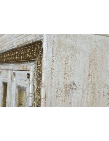 Armario de Madera de Mango Blanco Decapado con...