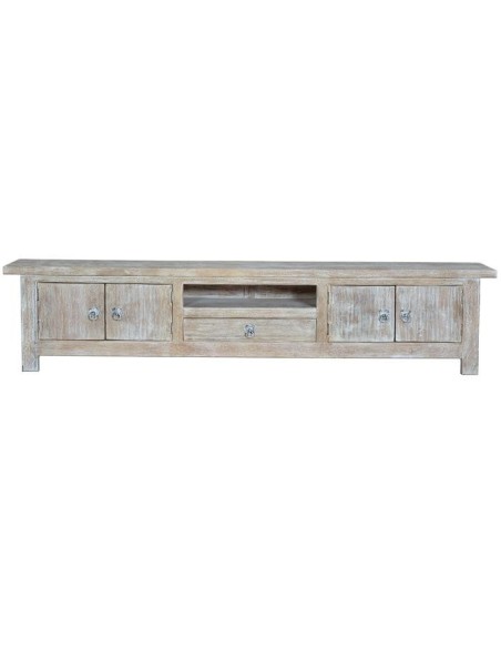 Mueble de TV de Madera de Mango con Tiradores de Bronce – Giner y Colomer