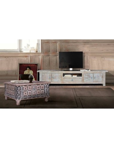 Mueble de TV de Madera de Mango con Tiradores...