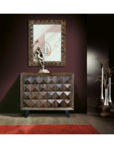 Cómoda Agra de Madera de Palisandro con 2 Cajones y 2...