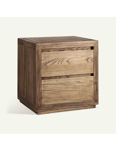 Mesita de Noche Norvik de Madera de Olmo Marrón...