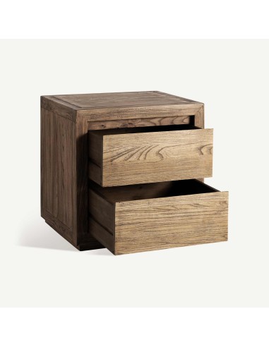 Mesita de Noche Norvik de Madera de Olmo Marrón...