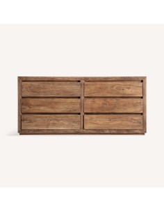 Cómoda Norvik de Madera de Olmo Marrón 180 cm – Estilo...