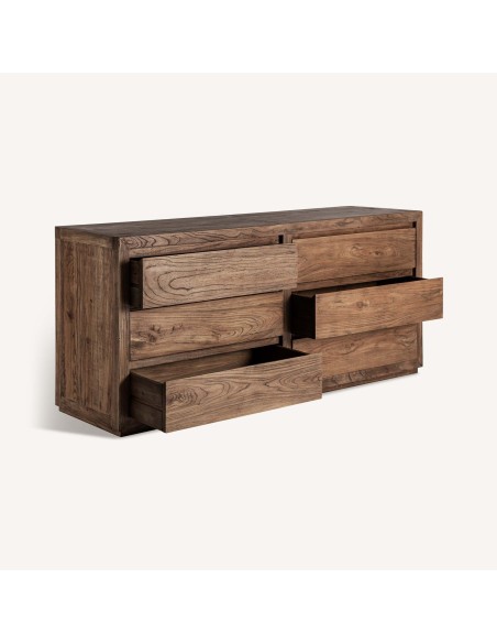 Cómoda Norvik de Madera de Olmo Marrón 180 cm – Estilo Contemporáneo | Vical Home