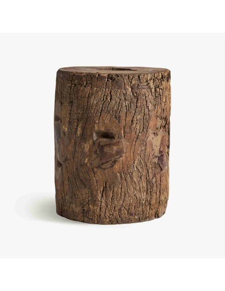 Reposapiés Étnico de Vical Home – Madera de Mango Marrón con Acabado Envejecido