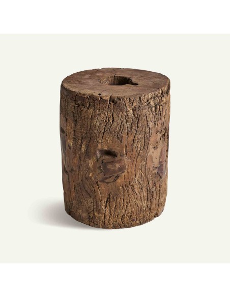 Reposapiés Étnico de Vical Home – Madera de Mango Marrón con Acabado Envejecido