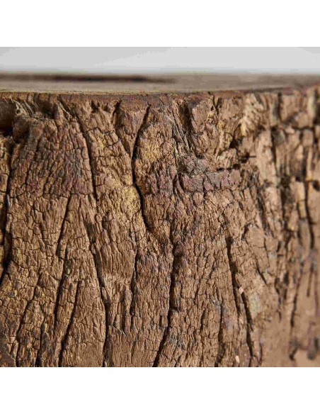 Reposapiés Étnico de Vical Home – Madera de Mango Marrón con Acabado Envejecido