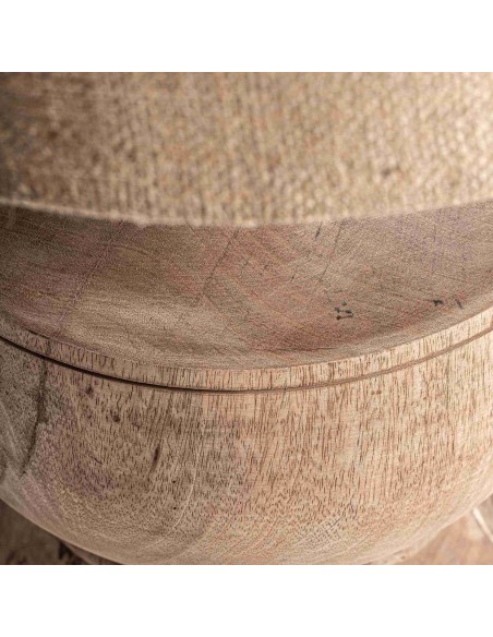 Lámpara de Sobremesa de Vical Home – Madera de Mango y Pantalla de Yute Natural