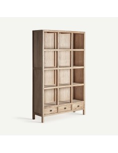 Librería modular Brecey de Vical Home, de estilo colonial, fabricada en madera de olmo reciclado en color marrón claro. 2