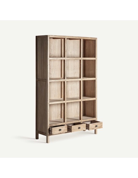 Librería Modular Brecey de Vical Home – Estilo Colonial en Madera de Olmo Reciclado