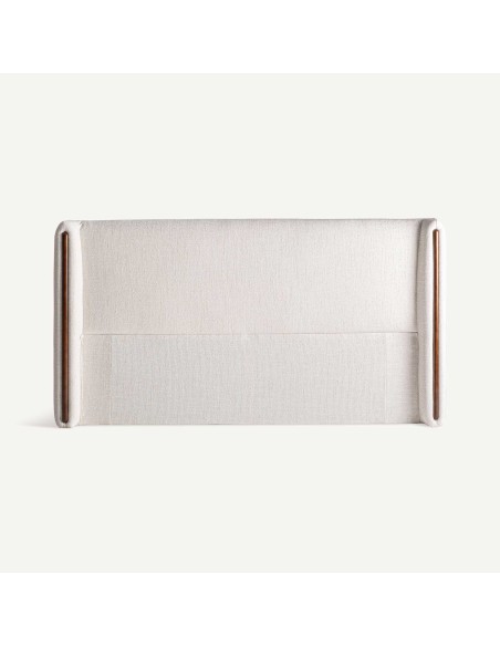 Cabezal Vilde en poliéster blanco roto y madera de fresno – Vical Home | 215x22x114 cm