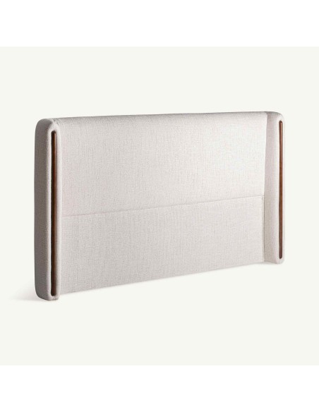 Cabezal Vilde en poliéster blanco roto y madera de fresno – Vical Home | 215x22x114 cm