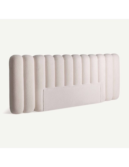 Cabezal Mier en poliéster crema y madera de fresno – Vical Home | 323x17x115 cm