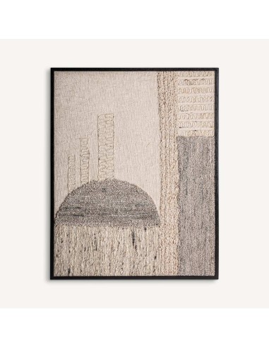 Cuadro Urzuri en yute y algodón con marco de madera de mango – Vical Home | 120x4x150 cm