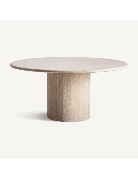 Mesa de Comedor Thiennes de Travertino Beige – Estilo Contemporáneo | Vical Home