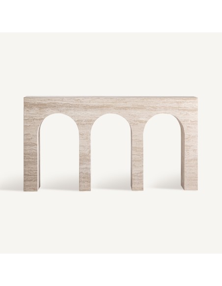 Consola Thiennes de Travertino Beige – Estilo Art Déco | Vical Home