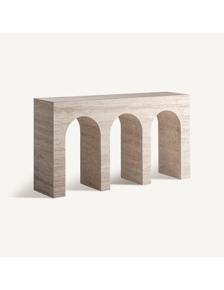 Consola Thiennes de Travertino Beige – Estilo Art Déco | Vical Home