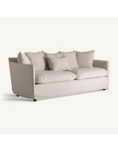 Sofá Bardney de Lino Beige – Estilo Clásico Elegante |... 2