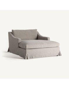 Chaise Longue Arsac de Lino Gris – Estilo Contemporáneo |...