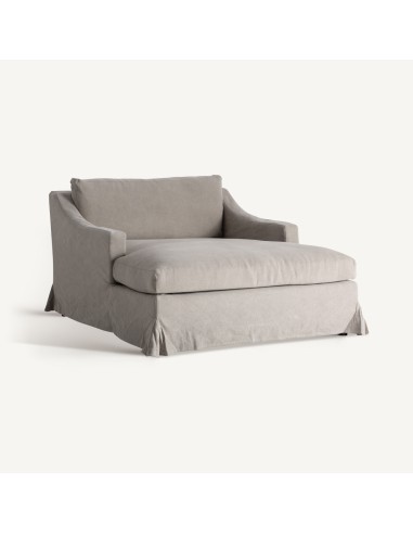 Chaise Longue Arsac de Lino Gris – Estilo Contemporáneo | Vical Home
