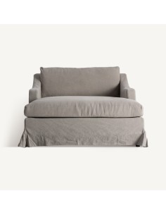 Chaise Longue Arsac de Lino Gris – Estilo Contemporáneo |... 2