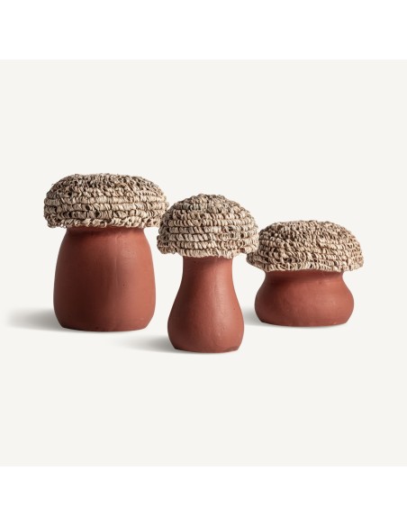 Juego de Figuras Decorativas j/3 en Terracota y Rafia Beige – Estilo Rústico Artesanal | Vical Home
