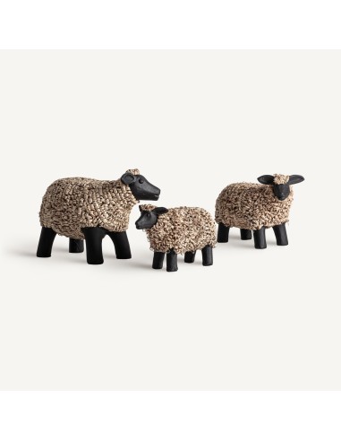 Figura Animal Reva Juego de 3 Piezas en Terracota Negra y Rafia Beige – Estilo Rústico | Vical Home