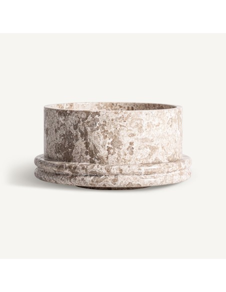 Centro de Mesa Trava en Mármol Beige Mate – Estilo Contemporáneo | Vical Home