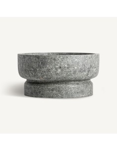 Centro de Mesa Basu en Mármol Gris con Acabado Rugoso –...