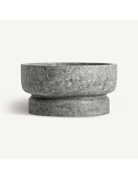 Centro de Mesa Basu en Mármol Gris con Acabado Rugoso – Vical Home