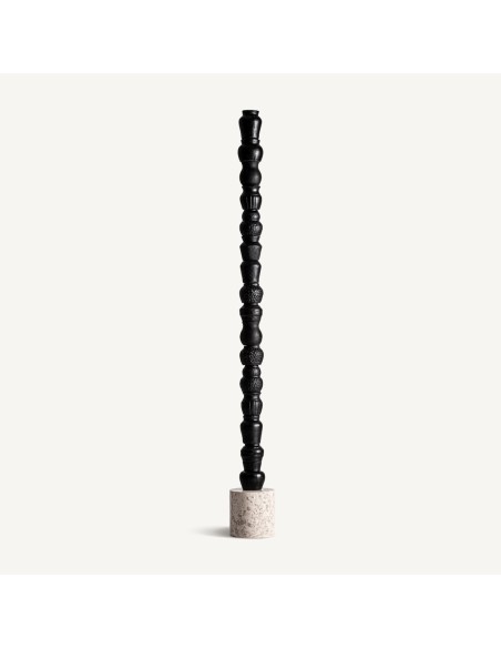 Figura Decorativa Soma en Terracota Negra y Mármol Beige – Vical Home