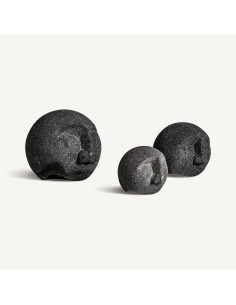 Figura Decorativa Juego de 3 en Piedra Volcánica Negra –...