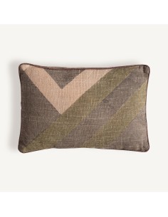 Cojín Anzaty de yute beige con fibra natural en tonos...