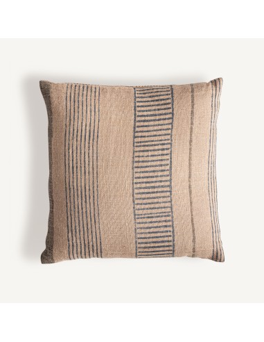 Cojín Khepri de yute beige con fibra natural negra – Vical Home | 45x20x45 cm