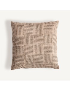 Cojín Khepri de yute beige con fibra natural negra –... 2