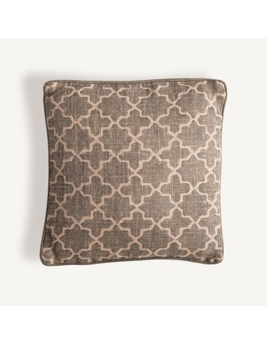 Cojín Nefer de yute beige y fibra natural verde – Vical Home | 45x20x45 cm