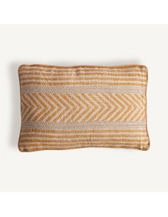 Cojín Osiris de yute beige y fibra natural ocre – Vical...