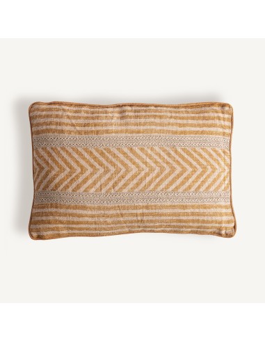 Cojín Osiris de yute beige y fibra natural ocre – Vical Home | 60x40 cm