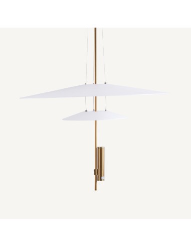 Lámpara de Colgar en Acrílico Blanco y Acero Cobre – Vical Home