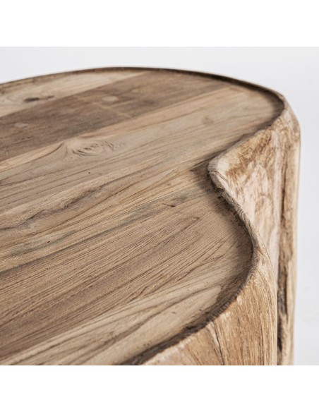 Mesa de Centro Erloy 90×60 de Madera Teka Reciclada – Estilo Rústico | Vical Home