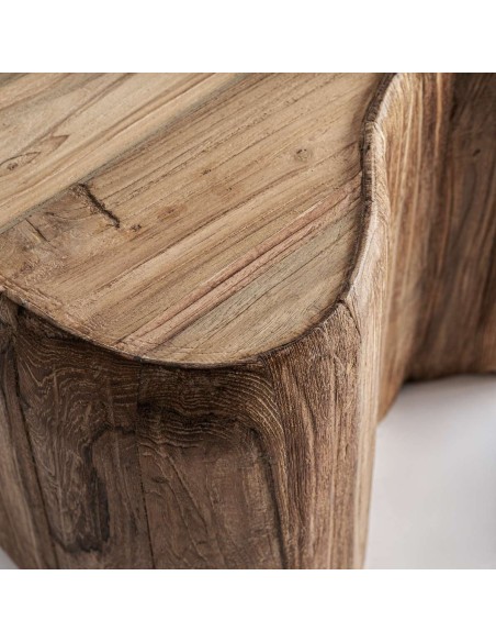 Mesa de Centro Erloy 70×55 en Madera de Teka Reciclada – Estilo Rústico | Vical Home