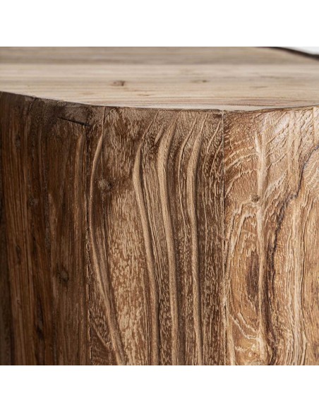 Mesa de Centro Erloy 70×55 en Madera de Teka Reciclada – Estilo Rústico | Vical Home