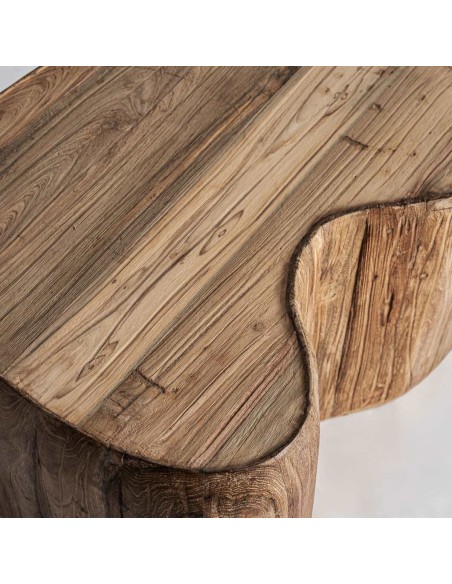 Mesa de Centro Erloy 70×55 en Madera de Teka Reciclada – Estilo Rústico | Vical Home