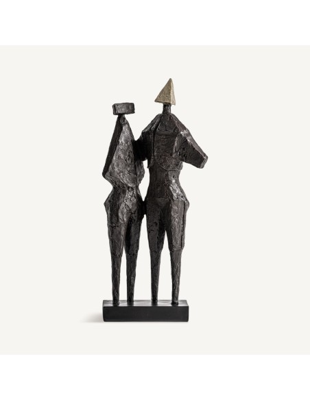 Figura Decorativa de Resina Negra – Vical Home Diseño Escultural Alto