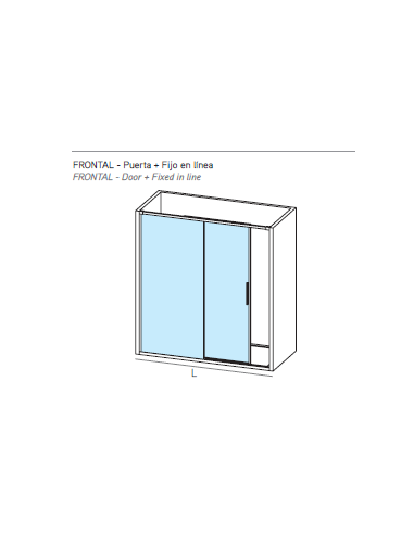 Mampara frontal corredera cromo 160cm serigrafiada