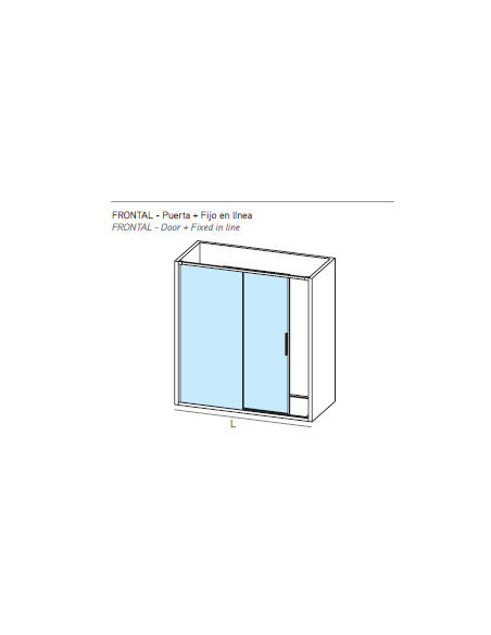 Mampara frontal corredera cromo 160cm serigrafiada