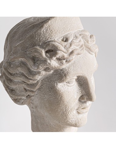 Figura Decorativa en Resina Blanco Roto y...