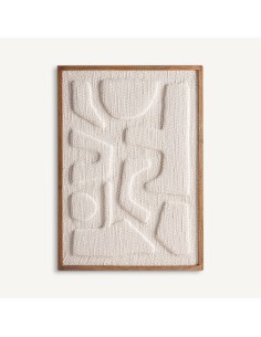 Cuadro Sobek Contemporáneo en Algodón Blanco Roto y...