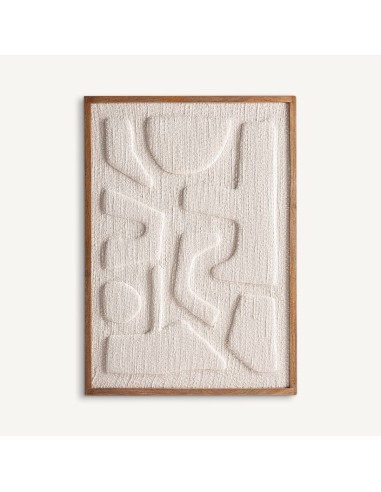 Cuadro Sobek Contemporáneo en Algodón Blanco Roto y Madera de Mango – Vical Home