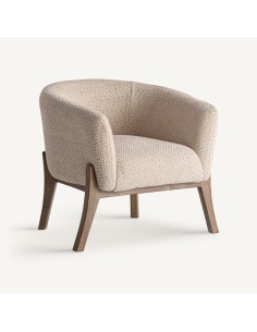 Sillón Liermo Contemporáneo en Yute Blanco Roto y Madera...